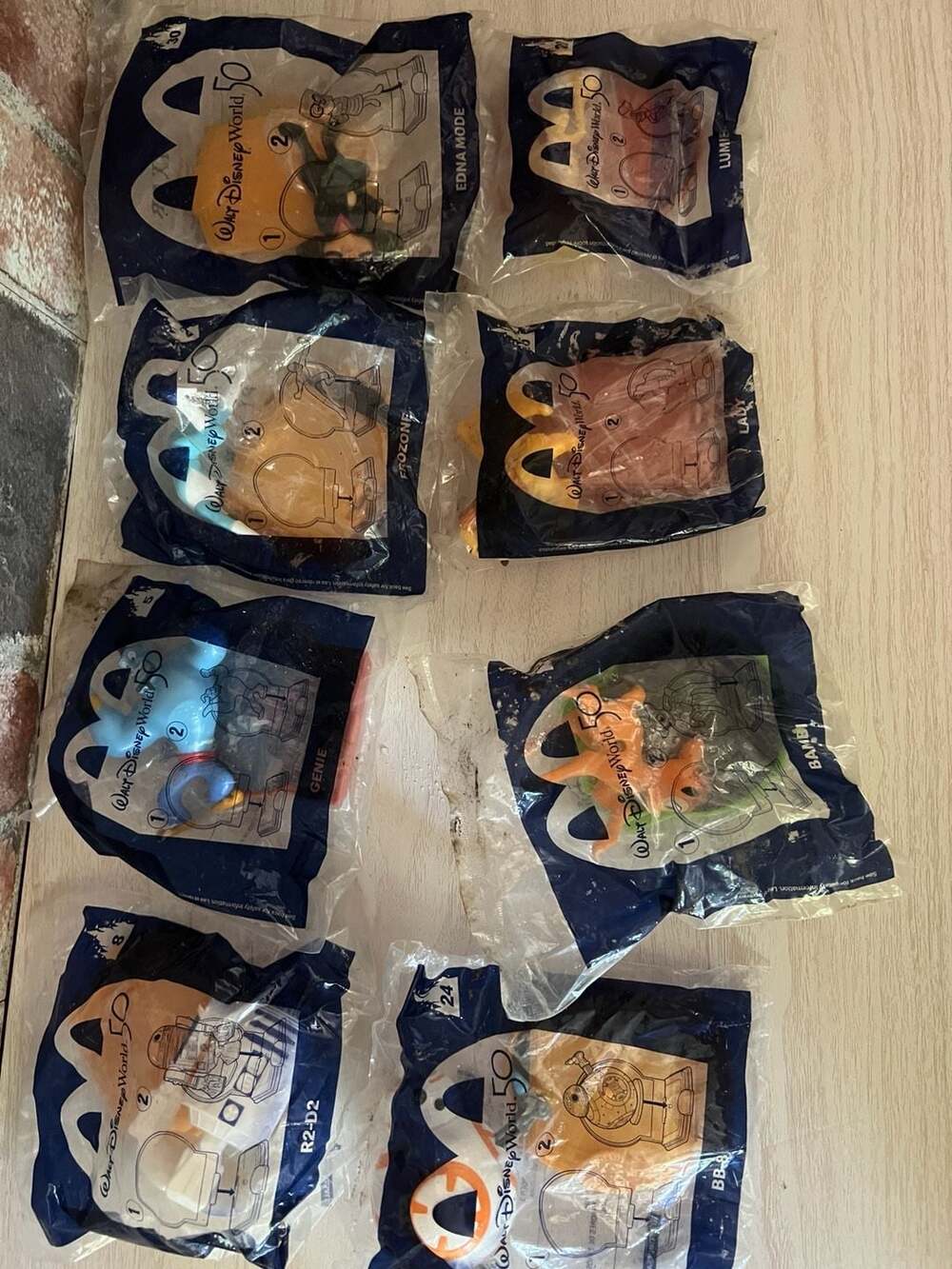 Lot of 8 McDonald's Walt Disney World 50th Anniversary Happy Meal Toys